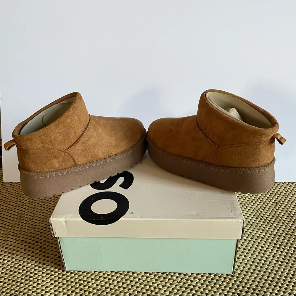 NEW Boots Winter Cierra Mini Platform Chestnut Women’s Size 8.5 Cozy Fall Warm
